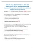 NSG3450 Exam 4 Mental Health Nursing Review&colon; Latest 2025&sol;2026 Questions & Verified Answers