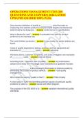 OPERATIONS MANAGEMENT C215 &lpar;210 QUESTIONS AND ANSWERS&rpar; 2024 LATEST UPDATED GRADED 100&percnt; PASS&period;