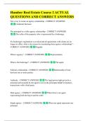 Humber Real Estate Course 2 ACTUAL  QUESTIONS AND CORRECT ANSWERS 