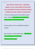 FDOT ASPHALT PAVING LEVEL 1 EXAM 2026  NEWEST ACTUAL EXAM COMPLETE QUESTIONS  AND 100&percnt;CORRECT DETAILED ANSWERS &lpar;VERIFIED  ANSWERS&rpar; &vert;ALREADY GRADED A&plus;&vert;&vert;RAND NEW&excl;&excl;&excl;