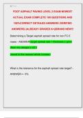 FDOT ASPHALT PAVING LEVEL 2 EXAM NEWEST  ACTUAL EXAM COMPLETE 100 QUESTIONS AND  100&percnt;CORRECT DETAILED ANSWERS &lpar;VERIFIED  ANSWERS&rpar; &vert;ALREADY GRADED A&plus;&vert;&vert;BRAND NEW&excl;&excl;&excl; 