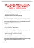 ATI STANDARD- MEDICAL SURGICAL FINAL EXAM QUESTIONS WITH CORRECT ANSWERS 2026