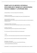 PORTAGE LEARNING GENERAL PSYCHOLOGY MODULE 9 QUESTIONS  WITH CORRECT ANSWERS 2026