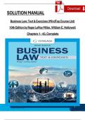 SOLUTION MANUAL Business Law&colon; Text & Exercises &lpar;MindTap Course List&rpar; 10th Edition by Roger LeRoy Miller&comma; William E&period; Hollowell  Chapters 1 - 43&comma; Complete
