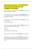 Iowa Insurance Exam UPDATED Study  Guide QUESTIONS AND CORRECT  ANSWERS 