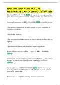 Iowa Insurance Exam ACTUAL  QUESTIONS AND CORRECT ANSWERS 