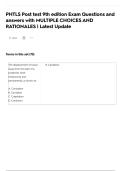 PHTLS Post test 9th edition Exam Questions and answers with MULTIPLE CHOICES AND RATIONALES &vert; Latest Update
