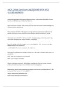 AACN Critical Care Exam 1QUESTIONS WITH WELL REVISED ANSWERS 