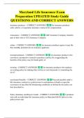 Maryland Life Insurance Exam  Preparation UPDATED Study Guide  QUESTIONS AND CORRECT ANSWERS 