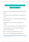 AGEC 340 Final Exam Questions and Answers Graded A&plus;