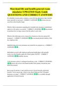 Maryland life and health general exam  simulator UPDATED Study Guide  QUESTIONS AND CORRECT ANSWERS 