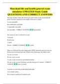 Maryland Life and Health General Exam  Simulator ACTUAL QUESTIONS AND  CORRECT ANSWERS 
