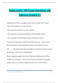 Tamu AGEC 105 Exam Questions and Answers Graded A&plus;