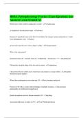 HOSA Pathophysiology Practice Exam Questions And Answers Latest Graded A&plus;