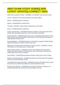 ABAT EXAM STUDY GUIDE&vert;&vert; 2025 LATEST UPDATE&vert;&vert; CORRECT 100&percnt;