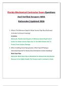 Florida Mechanical Contractor Exam Questions And Verified Answers With Rationales&vert;Updated 2026