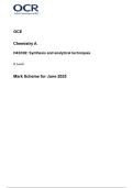2025 OCR A Level CHEMISTRY A H432&sol;02 MARK SCHEME&colon; Synthesis and analytical techniques