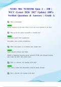NURS 306&sol; NURS306 Quiz 2 &ndash; OB &vert; WCU &lpar;Latest 2026&sol; 2027 Update&rpar; 100&percnt; Verified Questions & Answers &vert; Grade A