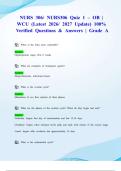 NURS 306&sol; NURS306 Quiz 1 &ndash; OB &vert; WCU &lpar;Latest 2026&sol; 2027 Update&rpar; 100&percnt; Verified Questions & Answers &vert; Grade A