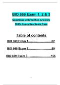 BIO 669 Exam 1, 2 & 3 Questions ẇith Verified Ansẇers 100% Guarantee Score Pass