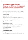 Florida Contractor License Business and finance study guide 1 &lpar;2026&rpar; exam with correct answers