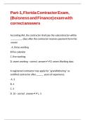 Part-1&comma; Florida Contractor Exam&comma; &lpar;Buisness and Finance&rpar; exam with correct answers