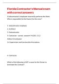 Florida Contractor-s Manual exam with correct answers