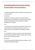 Florida Building Contractor Study Exam 5 with correct answers