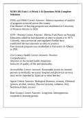 NURS 103 Unit 1-4 &lpar;Week 1-6&rpar; Questions With Complete Solutions