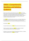 UWSA-1 Comprehensive Questions and Solutions Graded A&plus;