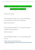 HDFS 3133 Final Review Exam Questions and Answers Graded A&plus;