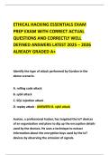 ETHICAL HACKING ESSENTIALS EXAM PREP EXAM WITH CORRECT ACTUAL QUESTIONS AND CORRECTLY WELL DEFINED ANSWERS LATEST 2025 &ndash; 2026 ALREADY GRADED A&plus;