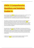 UWSA 3 Comprehensive Questions and Solutions Graded A&plus;