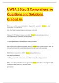 UWSA 1 Step 2 Comprehensive Questions and Solutions Graded A&plus;