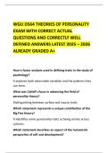 WGU D564 THEORIES OF PERSONALITY EXAM WITH CORRECT ACTUAL QUESTIONS AND CORRECTLY WELL DEFINED ANSWERS LATEST 2025 &ndash; 2026 ALREADY GRADED A&plus;