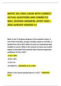 MATSE 201 FINAL EXAM WITH CORRECT ACTUAL QUESTIONS AND CORRECTLY WELL DEFINED ANSWERS LATEST 2025 &ndash; 2026 ALREADY GRADED A&plus;