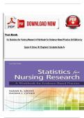 Test Bank - for Statistics for Nursing Research A Workbook for Evidence-Based Practice 3rd Edition by Susan K&period; Grove&comma; All Chapters &vert; Complete Guide A&plus;
