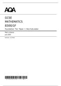 2025 AQA GCSE MATHEMATICS Mark Scheme Paper 1 &lpar;8300&sol;1F&colon; Non-Calculator Foundation Tier&rpar;