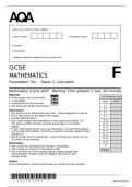 2025 AQA GCSE MATHEMATICS Paper 2 &lpar;8300&sol;2F&colon; Calculator Foundation Tier&rpar;