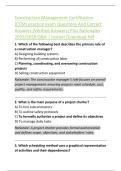 Construction Management Certification  &lpar;CCM&rpar; practice exam Questions And Correct  Answers &lpar;Verified Answers&rpar; Plus Rationales  2025&sol;2026 Q&A &vert; Instant Download Pdf 