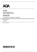 2025 AQA GCSE MATHEMATICS Mark Scheme Paper 2 &lpar;8300&sol;2F&colon; Calculator Foundation Tier&rpar;