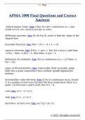 APMA 1090 Final Questions and Correct  Answers