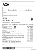 2025 AQA GCSE MATHEMATICS Paper 3 &lpar;8300&sol;3F&colon; Calculator Foundation Tier