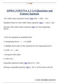 APMA 2130 UVA 2&period;1-2&period;6 Questions and  Correct Answers
