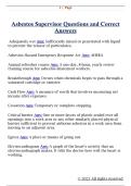 Asbestos Supervisor Questions and Correct  Answers