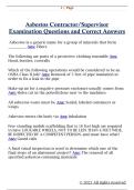 Asbestos Contractor&sol;Supervisor  Examination Questions and Correct Answers