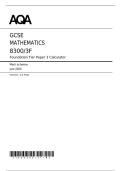 2025 AQA GCSE MATHEMATICS Mark Scheme Paper 3 &lpar;8300&sol;3F&colon; Calculator Foundation Tier&rpar;