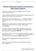 Asbestos Supervisor Initial Exam Questions  and Correct Answers