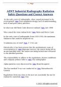 ASNT Industrial Radiography Radiation  Safety Questions and Correct Answers