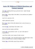 Astro 101 Midterm &lpar;UMich&rpar; Questions and  Correct Answers 